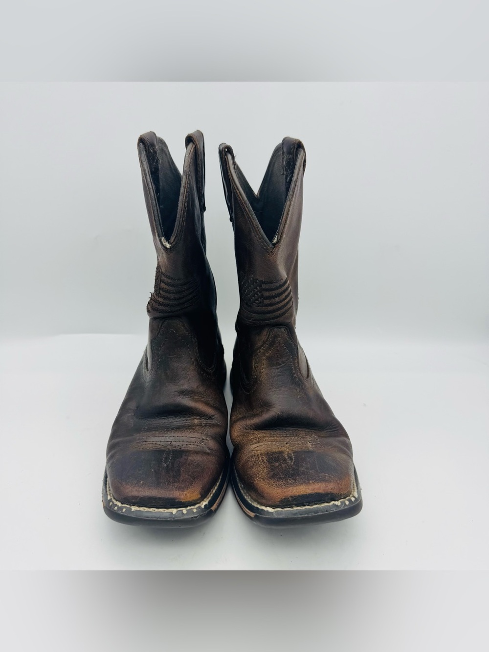 Ariat Brown Suede Youth Western Boots, Youth 2 - Picture 2 of 7